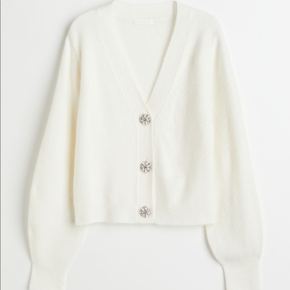 H&M rhinestone jeweled button cardigan new with tags